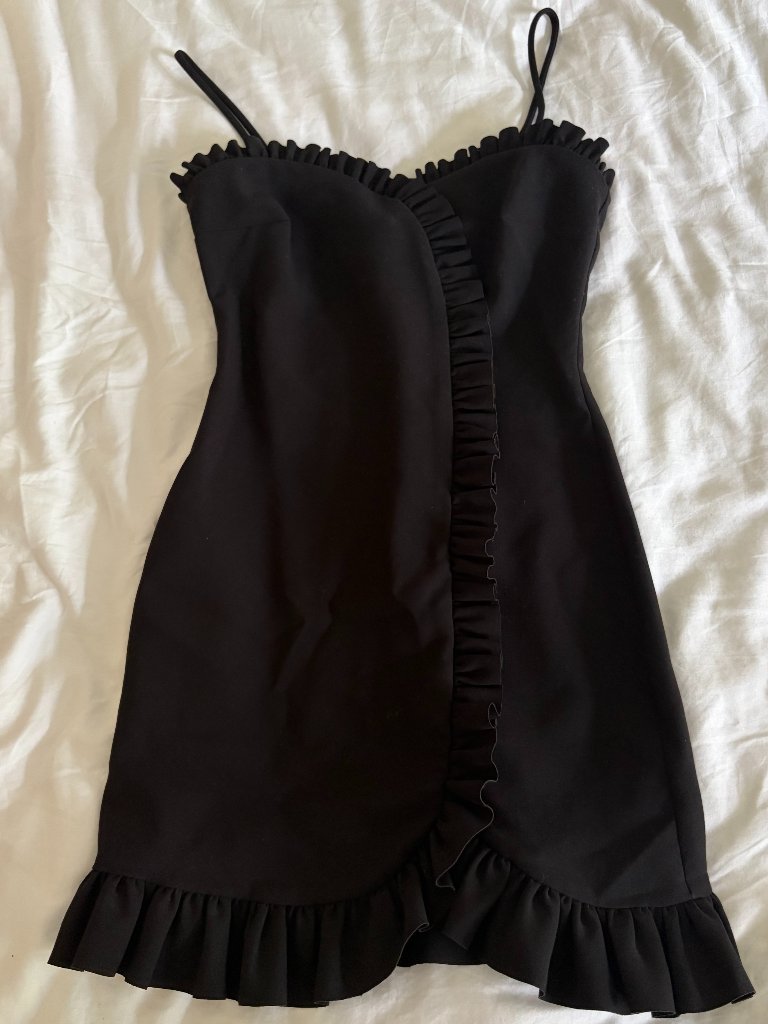 Likely Black Ruffle Trim Mini Dress Size 2
